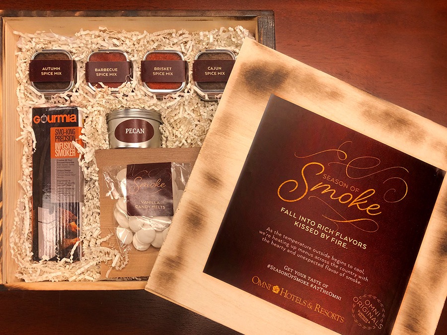 Omni Season of Smoke — media gift box with spice tins and smoker