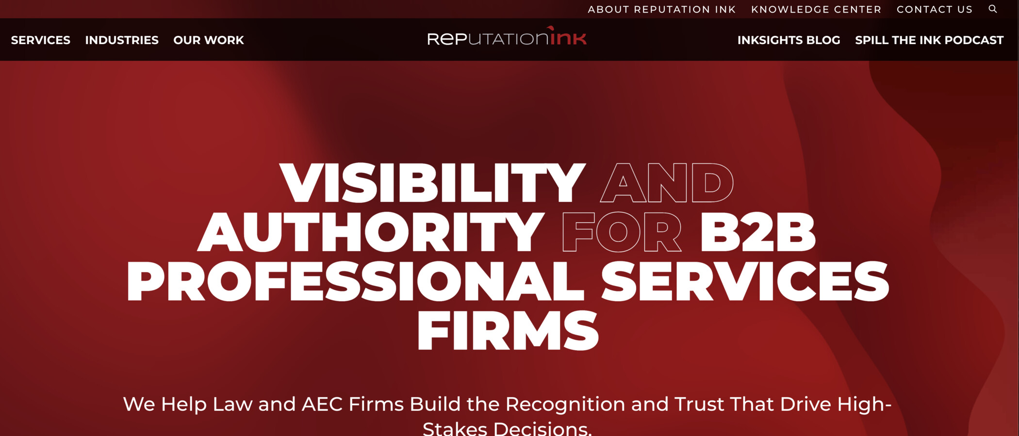 Reputation Ink — relaunched rep-ink.com homepage with the new brand system